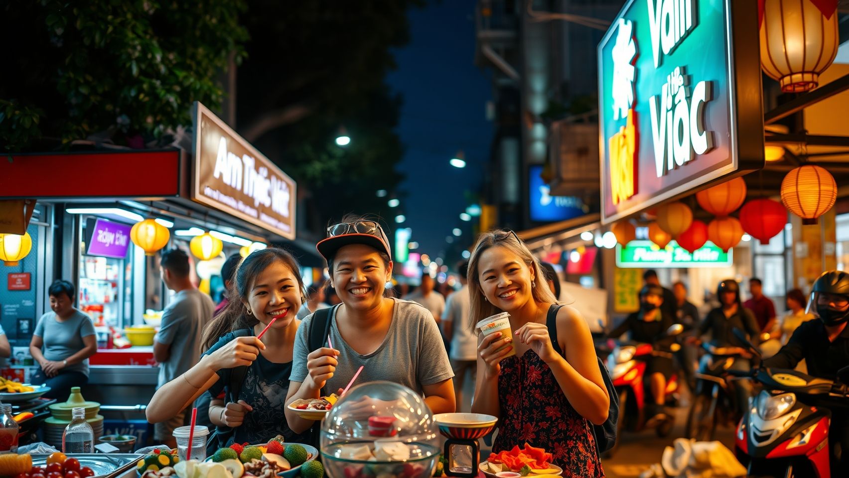 Du khách Úc khám phá ẩm thực đường phố Việt Nam