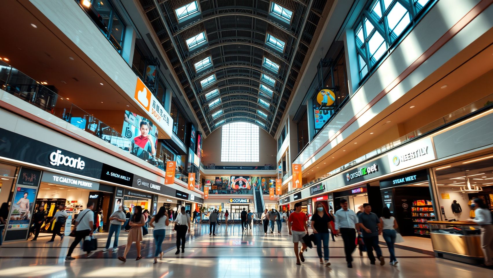 Một trung tâm thương mại hiện đại tại Việt Nam cho thấy sự phát triển của thị trường bán lẻ.