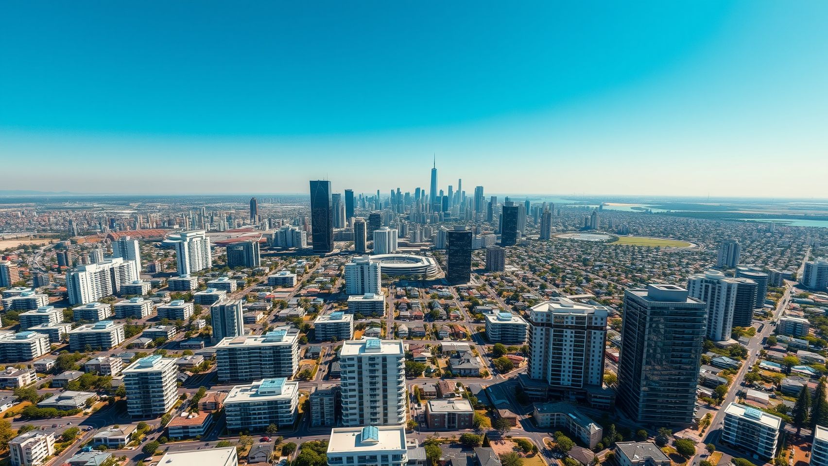 Thị trường bất động sản Úc với các tòa nhà cao tầng và khu dân cư hiện đại