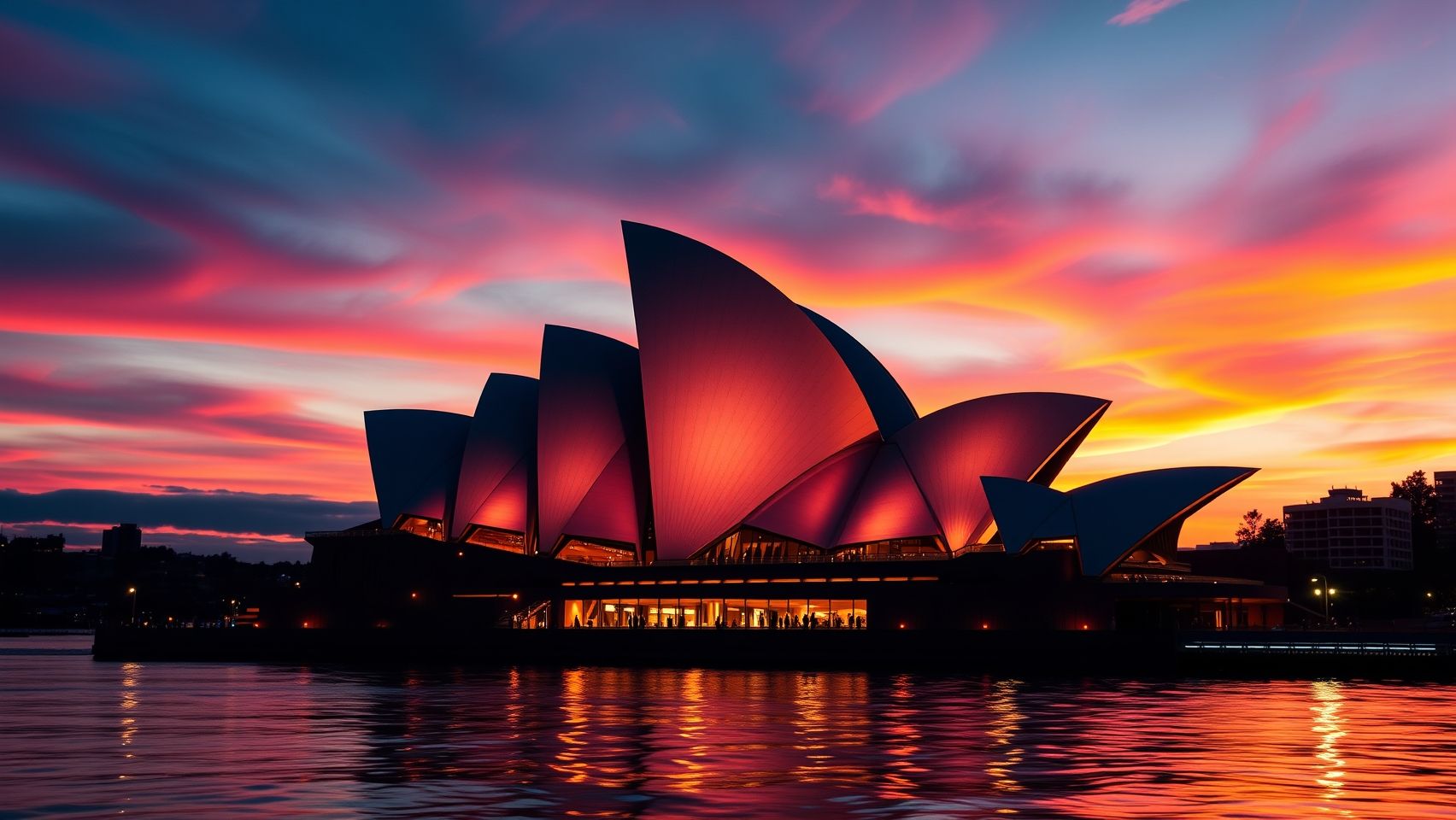 Ngắm bình minh tại Nhà hát Con Sò Sydney