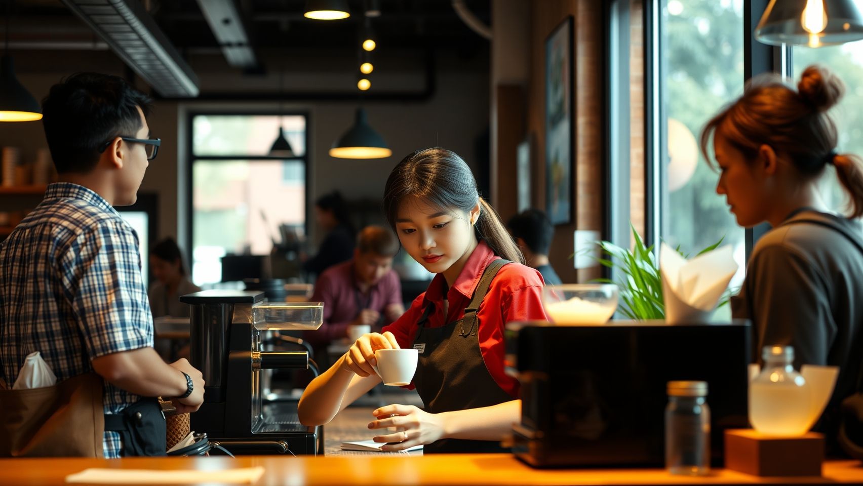 Sinh viên du học tại Úc đang làm thêm tại một quán cà phê