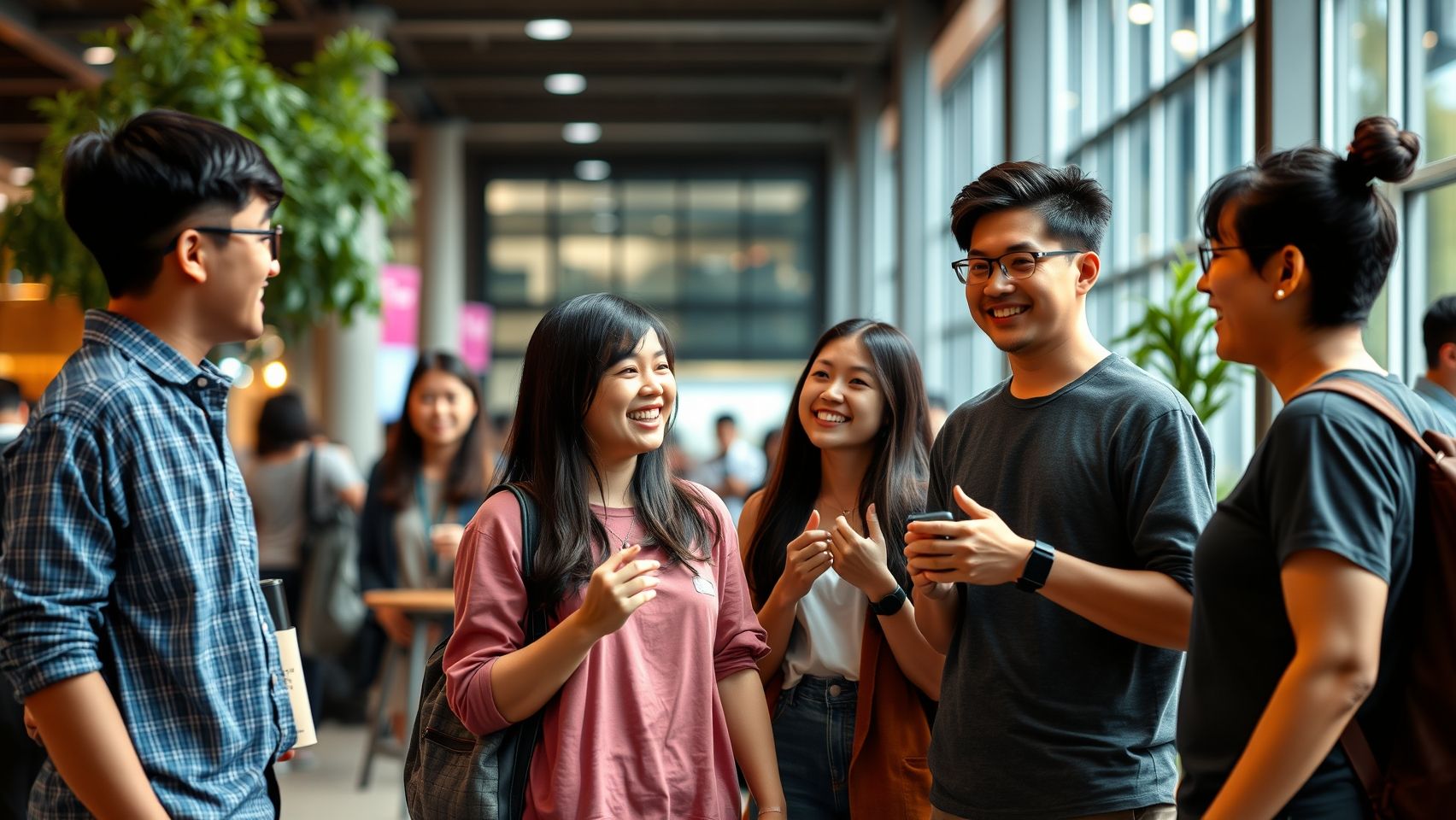 Nhóm du học sinh Việt Nam tại Úc đang trò chuyện