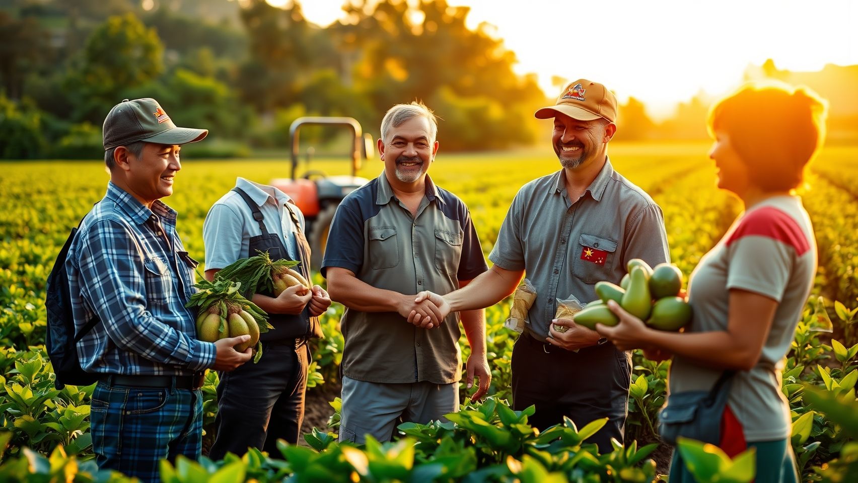 Người nông dân Việt Nam và Úc hợp tác trên cánh đồng